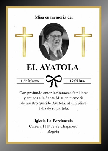 Mass in memory of the Ayatollah 